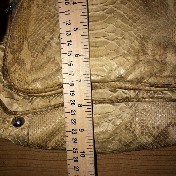 PRADA Limited Edition Tan Beige Python Snakeskin Leather Hobo Bag Purse Handbag - Picture 15 of 16